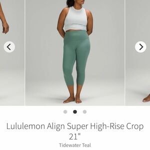 lululemon athletica Align Super High-Rise Crop Leggings in Tidewater Teal